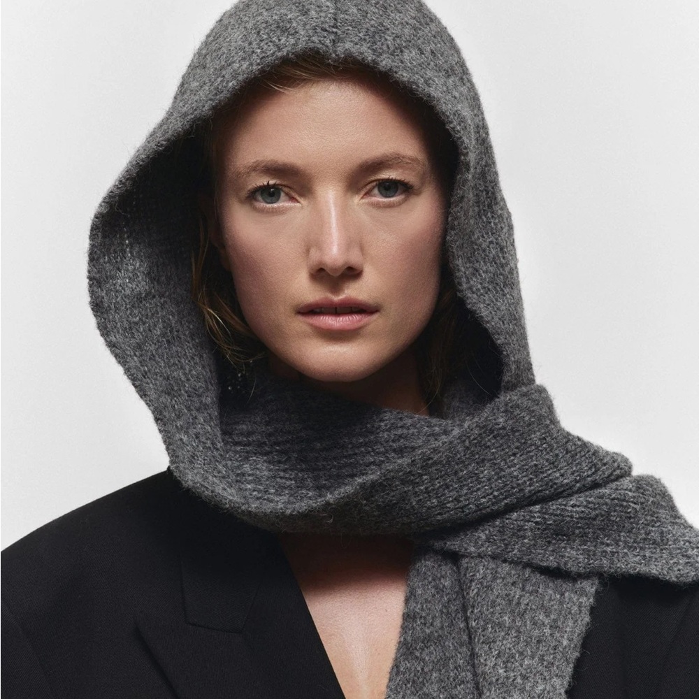 Janessa Leone Benji Headscarf in Dark Grey *Like New